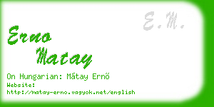 erno matay business card