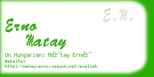 erno matay business card